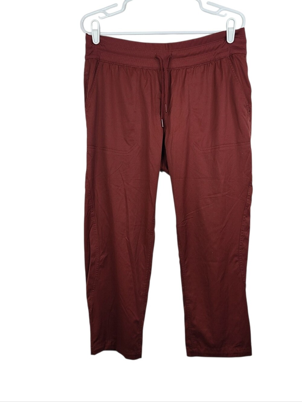 The North Face Aphrodite Rust Red Capri Pants Drawstring & Pockets Women's Sz L